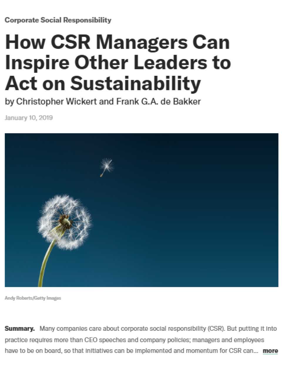 How CSR managers can inspire other leaders to act on sustainability